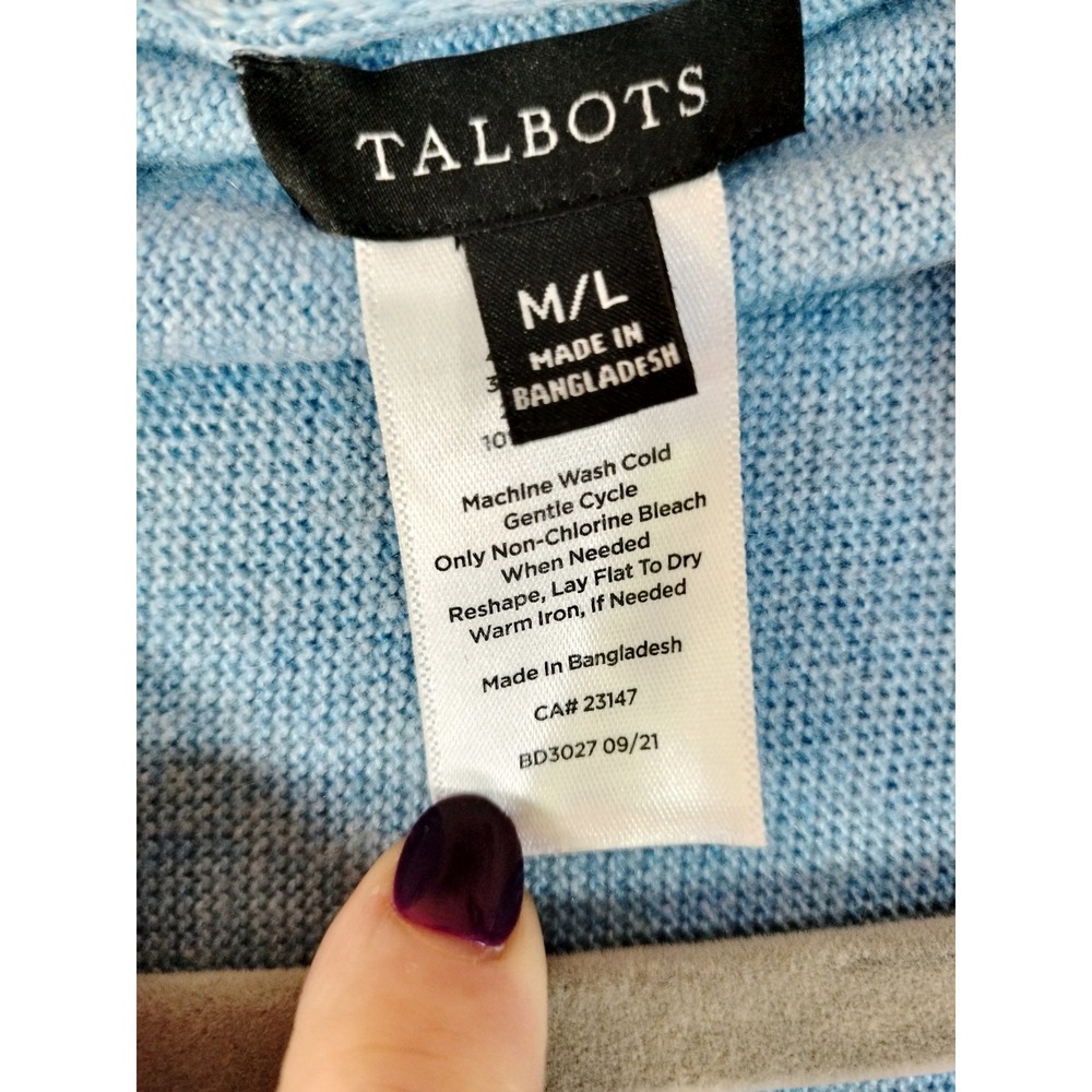 Talbots Womens Cashmere Blend Open Front Poncho Cardigan Sweater: Fits M/L - Picture 3 of 6